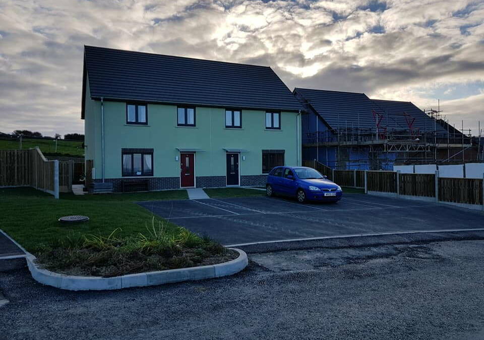 Coloured Spray Render Residential Estate Fishguard