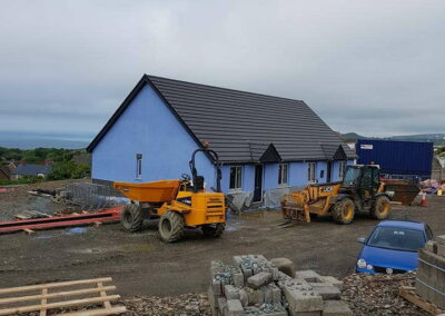 Coloured Spray Render Residential Estate Fishguard - APW Homes