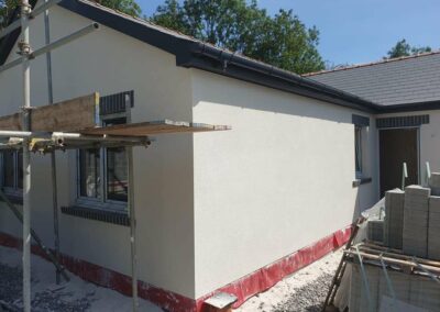 Weber Chalk spray render Bungalows Kilgetty